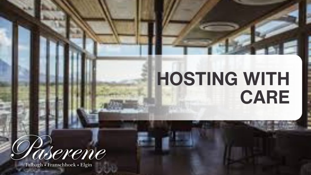 Small event hosting area at Paserene wine estate Franschhoek
