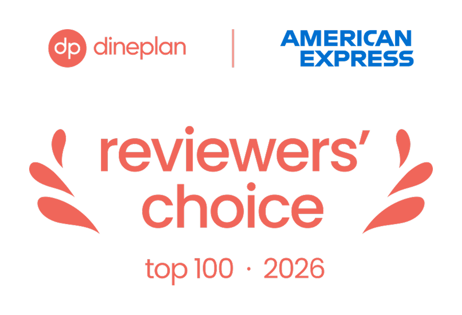 Logo – Dineplan Reviewers Choice 2026 – White BG – Top 100 Reviewers Choice top 100 award for 2026 from Dineplan